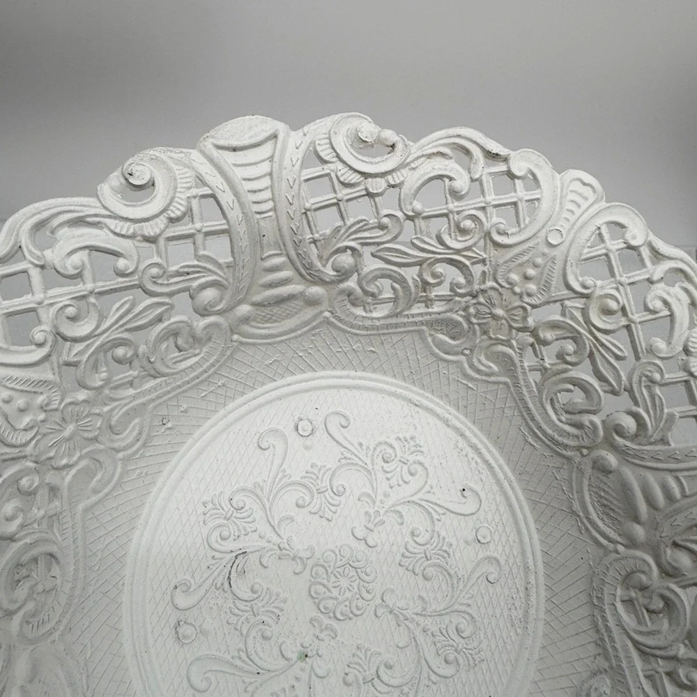 Vintage Ornate Brass Pierced Filigree Lattice Metal Bowl Dish Made in Italy 8.5